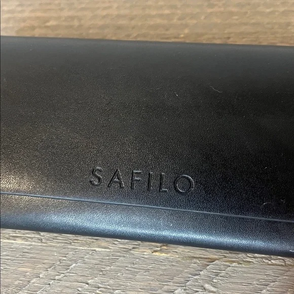 Safilo Black Leather Sunglass/Eyeglass Case - Picture 3 of 8